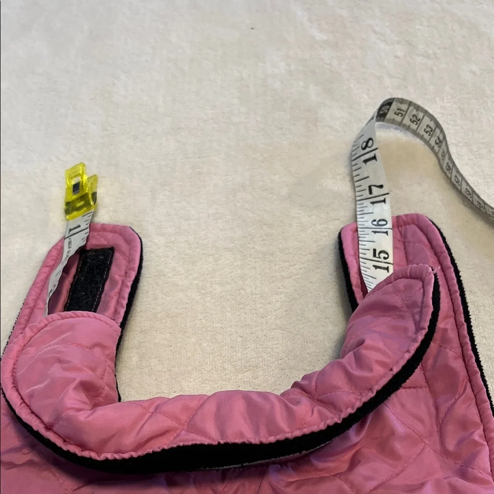 Reflective Quilted Dog Coat in Magenta with Silver Stripes XS